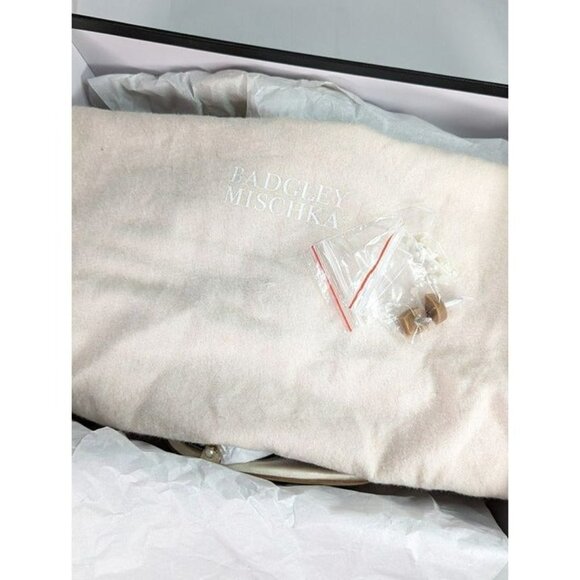 Badgley Mischka Women's Nayeli Drama Heel Sandals Ivory Satin Size 7.5 MSRP $285 - Picture 7 of 12